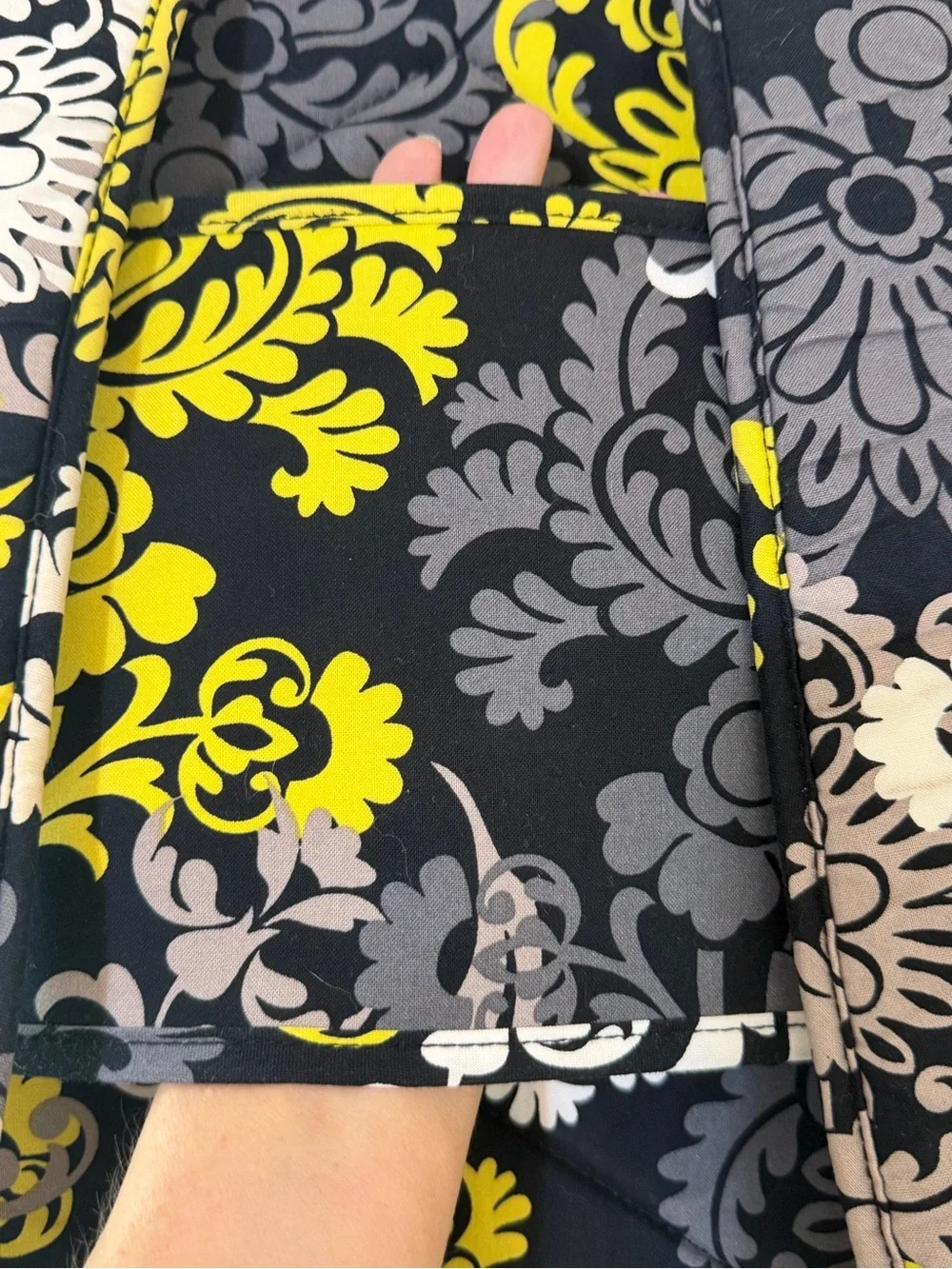Vera Bradley Quilted Floral laptop Backpack - Black, Gray & Yellow Accent
